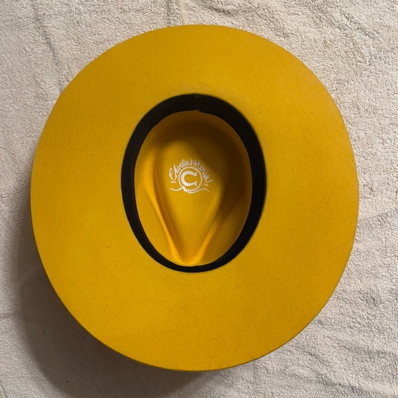 Charlie 1 Horse Yellow Wool Western Hat with Black Band Size Small - Picture 2 of 16